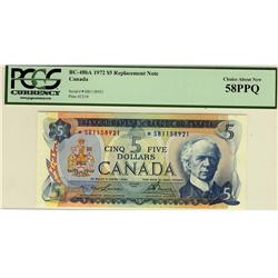 1972 $5 repl  BC48bA *SB 1158921 PCGS 58 PPQ