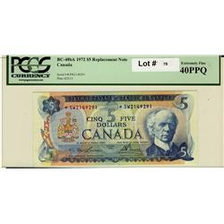 1972 $5 repl  BC48bA *SW 2149291 PCGS 40 PPQ
