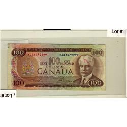 1975 $100 BC-52aA  Lawson-Bouey *JA6472299  VF, small writing on face.