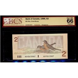 1986 $2 BC-55aA Bank of Canada; 9 x $2.00 replacement note, grade Choice to Gem UNC,  ARX's all belo