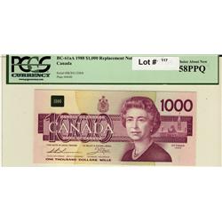 1988 $1000 repl BC-61aA EKX 0112808 PCGS 58 PPQ