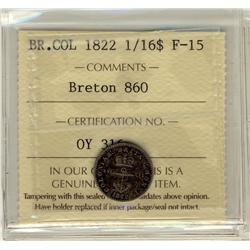 BR: 860  Br, Col 1822 1/16$ ICCS F15