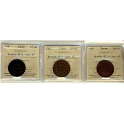 BR: 997 Lees 30, Lees 31, Lees 32, all ICCS EF40,  Lot of 3 coins,