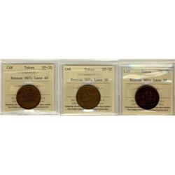 BR:997 Lees38, Lees 39, Lees 40, all ICCS VF30,  Lot of 3 coins,