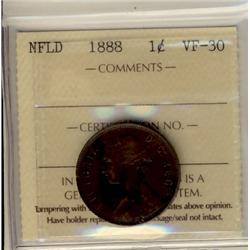 NFLD 1888 1¢ ICCS VF30