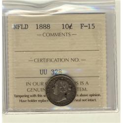 NFLD 1888 10¢ ICCS F15