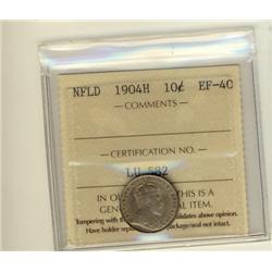NFLD 1904H 10¢ ICCS EF40