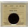 Image 1 : 1859 Wide 9/8 1¢ ICCS VF30