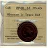 Image 1 : 1882H Obv 1 1¢ ICCS MS60 Trace Red