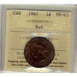 1887 1¢ ICCS MS63 Red