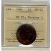 Image 1 : 1891 SD SL Obv 3 1¢  ICCS AU55
