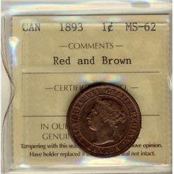 1893 1¢ ICCS MS62 RB