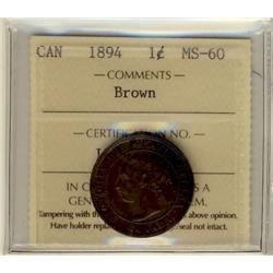 1894 1¢ ICCS MS60 BR