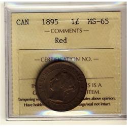 1895 1¢ ICCS MS65RD.