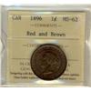 Image 1 : 1896 1¢ ICCS MS62 RB