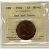 Image 1 : 1902 1¢ ICCS MS62 RB