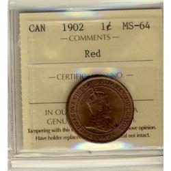 1902 1¢ ICCS MS64 Red