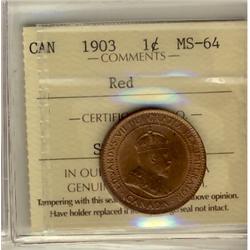 1903 1¢ ICCS MS64 Red