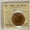 Image 1 : 1903 1¢ ICCS MS64 Red