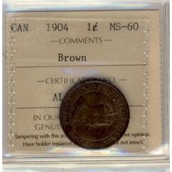 1904 1¢ ICCS MS60 BR