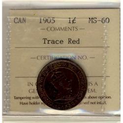 1905 1¢ ICCS MS60 Trace Red
