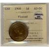 Image 1 : 1908 1¢ ICCS AU50 Plated