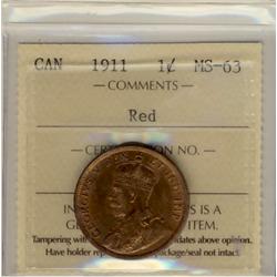 1909 1¢ ICCS MS62 RB