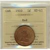 Image 1 : 1910 1¢ ICCS MS63 Red