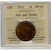 Image 1 : 1912 1¢ ICCS MS62 RB