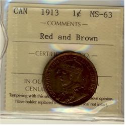 1913 1¢ ICCS MS63 RB