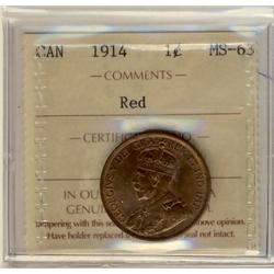 1914 1¢ ICCS MS63 Red