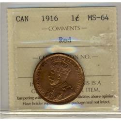 1916 1¢ ICCS MS64 Red