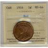 Image 1 : 1916 1¢ ICCS MS64 Red