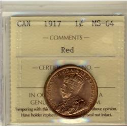 1917 1¢ ICCS MS64 Red