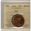 Image 1 : 1918 1¢ ICCS MS63 Red