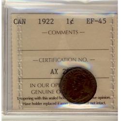 1922 1¢ ICCS EF45