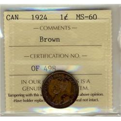 1924 1¢ ICCS MS60 BR