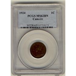 1924 1¢ PCGS MS62BN