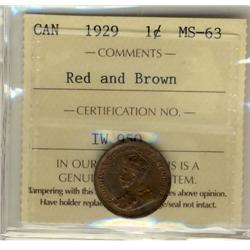 1929 1¢ ICCS MS63 RB