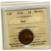 Image 1 : 1932 1¢ ICCS MS63 Red