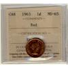 Image 1 : 1963 1¢ ICCS MS65 Red