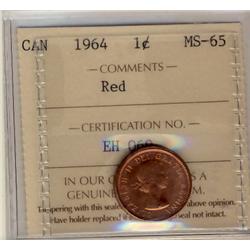 1964 1¢ ICCS MS65 Red