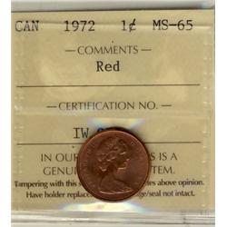 1972 1¢ ICCS MS65 Red