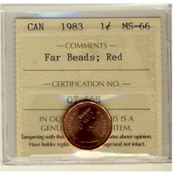 1983 1¢ Far Beads ICCS MS66RD.
