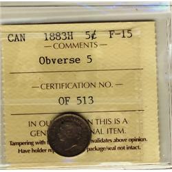 1883H 5¢ Obvv 5 ICCS F15