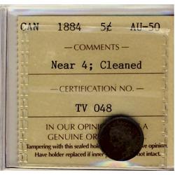 1884 5¢ Near 4 ICCS AU50 Cln