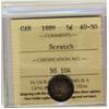 Image 1 : 1889 5¢ ICCS AU50 Scratch