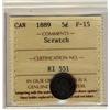 Image 1 : 1889 5¢ ICCS F15 Scratch