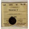 Image 1 : 1892 5¢ Obv 2 ICCS VF30