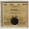 Image 1 : 1894 5¢ ICCS AU50 Scratch